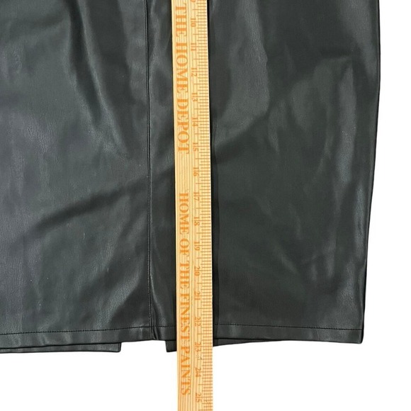 Lulus Faux Leather Pencil Skirt Womens Black Back Zip Closure Slit XL Classic - Picture 6 of 9